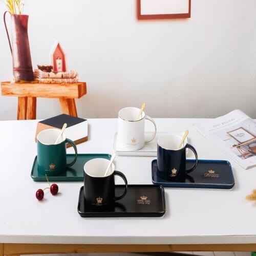 Ins Nordic style painted gold ceramic gift cup, light luxury coffee cup, tea cup, mug can be customized with LOGO