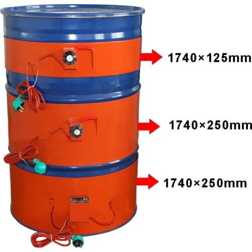 Size Customizable Electric Oil Drum Silicone Heating Belt DIY Silicone Rubber Heater Oil Gas Tank Metal Barrel Heater