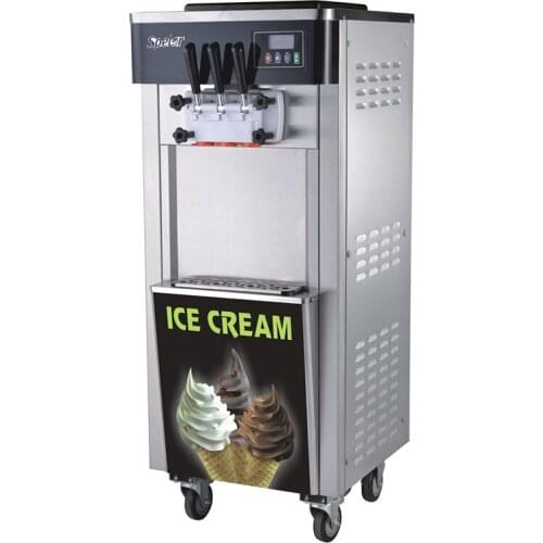 With ice cream cone system！Full stainless steel + 20L/h ！Commercial stainless steel soft serve ice cream vending machine coin