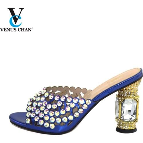 Without Bag Pumps Super High Heels Italian Women Wedding for Party African Shoes Decorated with Rhinestone Luxury Sandals Women