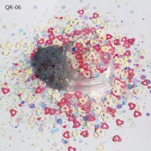 500g Holographic Nail Glitter Sequins Powder Bowknot/Heart/Cross Chunky Flakes Nail Art Valentines Day Decorations Bulk Tc#056