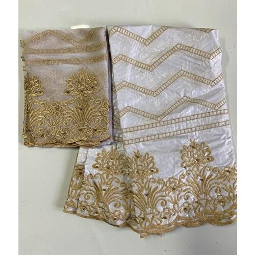 High quality African Bazin embroidery lace fabrics 5 yards matcehd French lace purple color for wedding dress fabrics ESW926