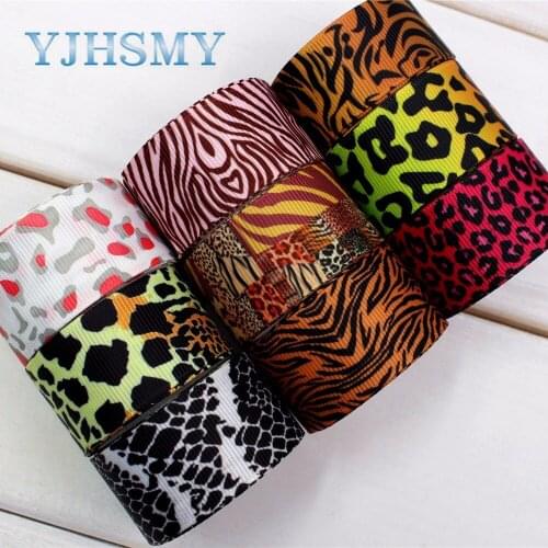 YJHSMY H-17411-1121,10 yards,25 mm 22 mm Leopard print Printed grosgrain ribbons,wedding gift wrap DIY Hair accessories Material