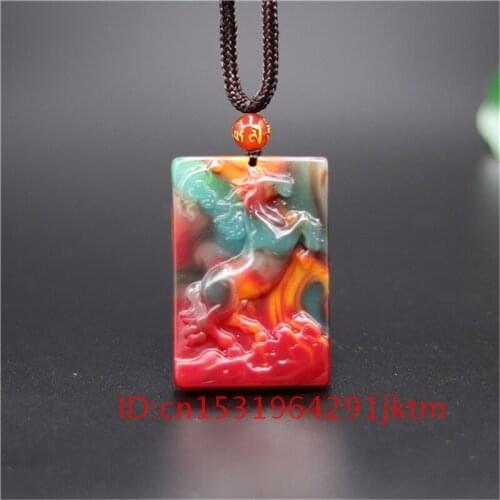Hand Women Jadeite Jade Carved for Charm Pendant Necklace Chinese Jewelry Gifts Amulet Natural Fashion Men Color Horse