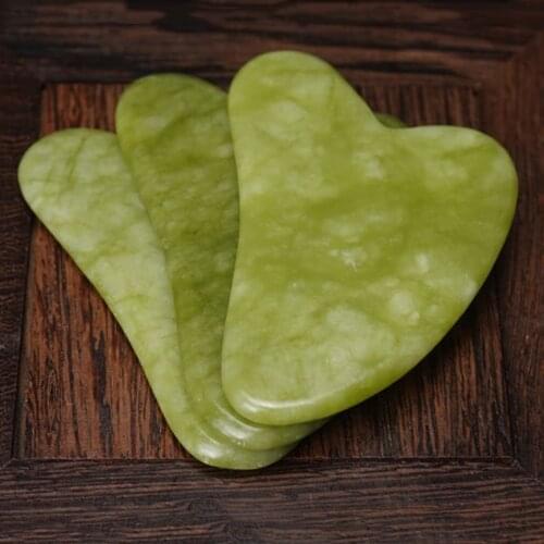 1 Pieces SPA Massage Beeswax Guasha Scraping Massage Scraper Face Massager Acupuncture Gua Sha Board Green