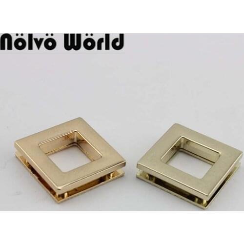 10-50pcs 2 colors Exterior 28X28mm,interior 15X15mm squared grommet in screws,Bag Purse chain eyelet