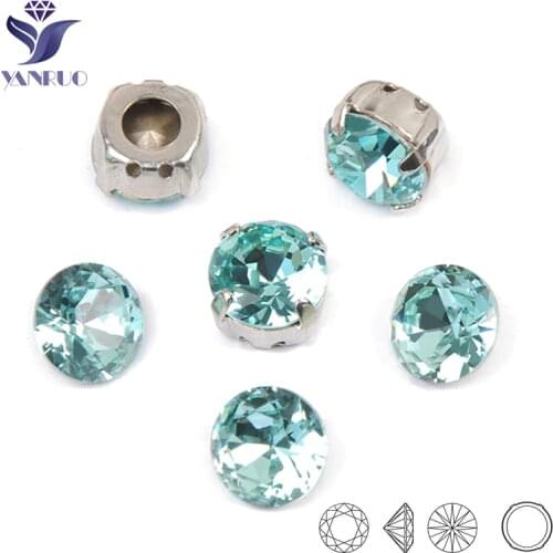 1357 Brilliant Cut Aquamarine Rhinestoens Diamonds For Crafts Decorative Crystals Sewing Stones With Claws Setting Sparkly Stone