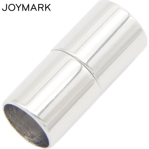 2mm-6mm Hole 5 Sizes Cylindrical Stainless Steel Magnetic Clasps For Round Leather Rope Bracelets Necklaces 20pcs/lot BXGC-120