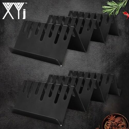 XYj 2PCS Drawer Knife Organization Stainless Steel Knife Block Stand Holder Black Color Save Space Cooking Acceessory Tools