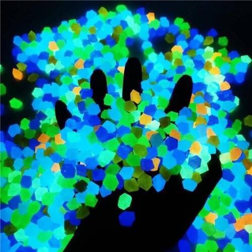 300pcs Garden Decor Luminous Stones Glow In Dark Decorative Pebbles Outdoor Fish Tank Decoration Pebble Rocks Aquarium Decor