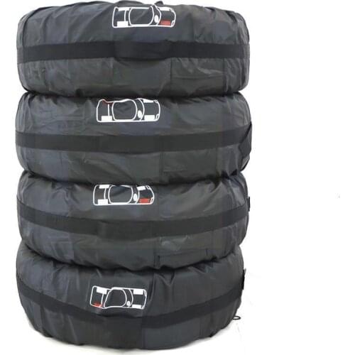 Universal 4Pcs Car Tire Covers Tire Pack Tires Storage Spare Wheel Package Waterproof Tire Dustproof Protection Protector B W0U5