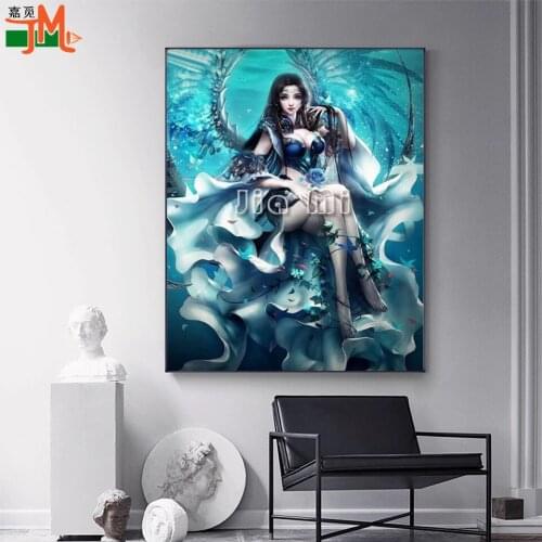 5D DIY Diamond Painting Fantasy Angel Girl Diamond Embroidery Mosaic Sale Sexy Woman Fairy Flower Square Round Rhinestone Kits