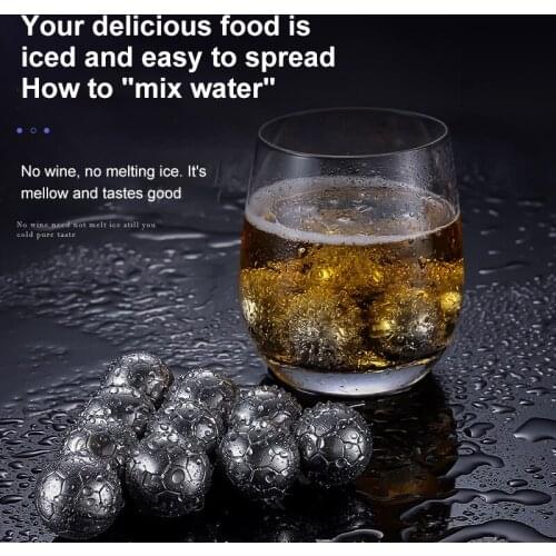 Bar Stainless Steel 304 Ice Hockey Beer Ice Tartar Whisky Stainless Steel Metal Ice Box Quick Frozen Ice Ball
