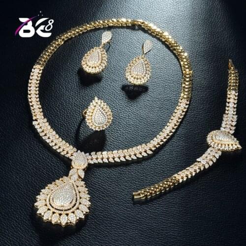 Be 8 Luxury Wedding Fashion AAA CZ African Beads Jewelry Set Nigerian Woman Wedding Bridal Jewelry Set Dress Accessories S288