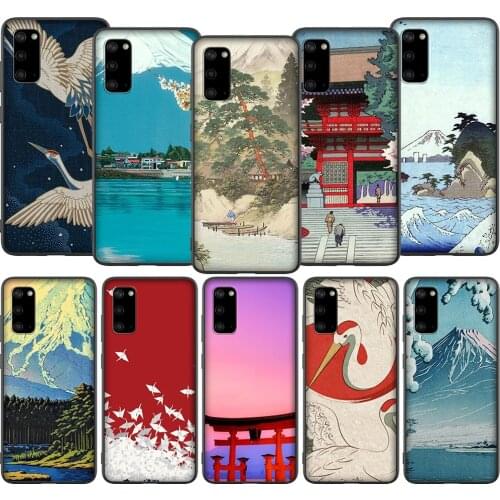 T99 Crane Fuji Mountain Wave Case for Samsung A01 A10 A11 A20 A20E A21 A30 A40 A41 A50 A51 A60 A70 A71 A81 A91 M10 M20 M30