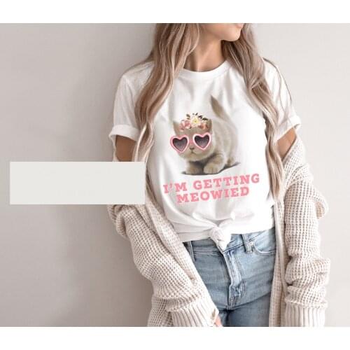 Colored bridal Cat bachelorette party bride T-shirt women 100% Cotton funny tumblr casual graphic quote Fashion tee top tshirt