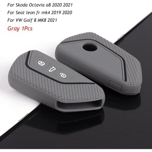 For Skoda Octavia a8 2020 2021 Car Silicone Remote Smart Key Case Key Fob Holder Cover Trim For Seat leon fr mk4 2019 2020