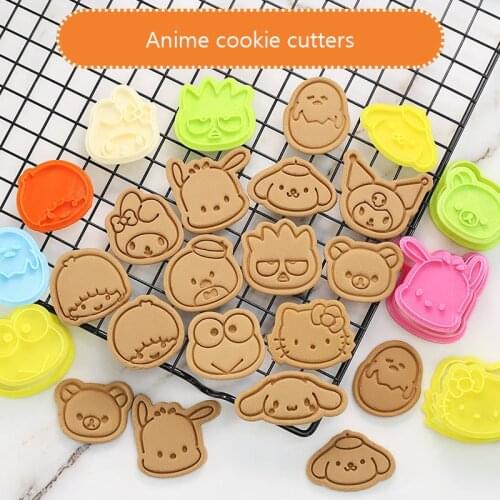 Mold For Baking Cookie Cutter Rabbit Cat Japanese Cartoon Biscuit Mold Household Cute 3d Stereo Pressing Biscuit Baking Tool
