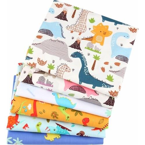 NanChuang Dinosaur Printed Twill Cotton Fabric DIY Quilting Sewing Baby&Children Pillow bedding Textile Material 50x160cm