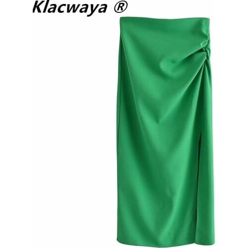Klacwaya Pencil Skirts With Flowers