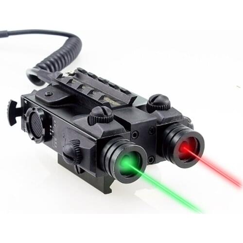 Laserspeed Double Beam Free Adjustable Green IR Laser Sight Military Device for Airsoft Air Gun with Remote Switch Hunting Lazer