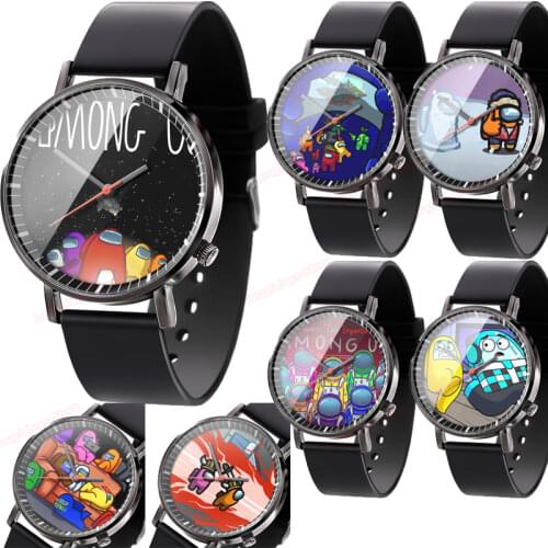 Hot Among of Us Game Watch Wolf Impostor Among of Us Kid Wristwatch Children Quartz Watch Bracelet Boy Girl Alarm Christmas Gift