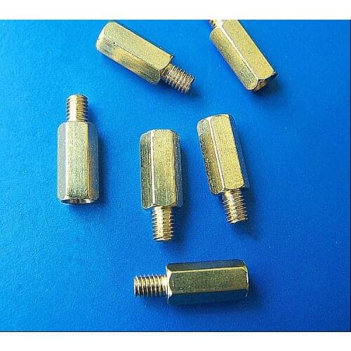 M3 *4 5 6 7 8 9 10 11 12 13 14 15 16 17 18-23MM +6MM single-head Hexagon Copper pillars cylinder Outside screw tooth length:6MM