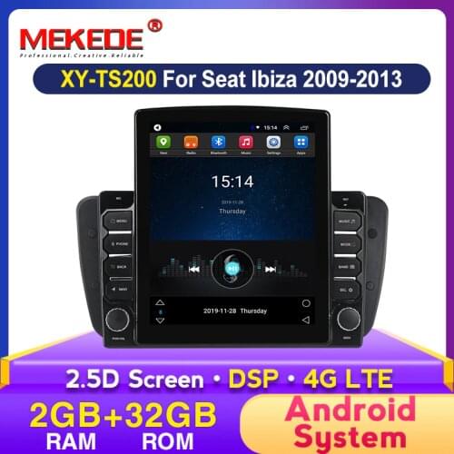 MEKEDE DSP Process 2.5d Screen For Seat Ibiza Android System Radio GPS Navigation 1024x768 Support WIFI Carplay Colorful Lights