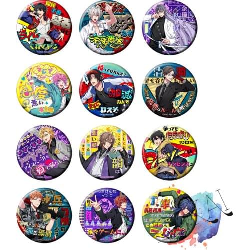 Division Rap Battle Hypnosis Mic Anime Badge Mr.Hard core 45 Rabbit Crazy M easy R Phantom GIGOLO DOPPO Metal Badge Brooch Pins