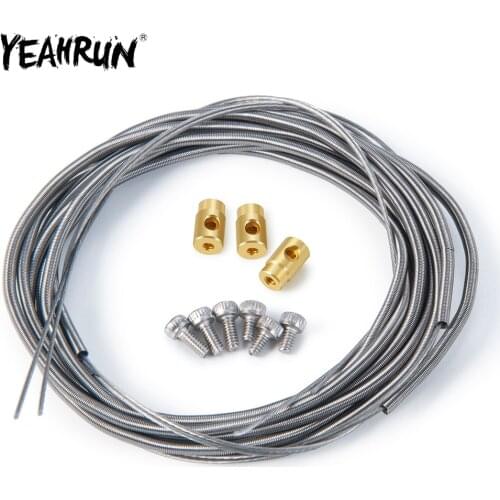YEAHRUN Metal Differential Lock Cables Line & Brass Lead Column for Tamiya 1/14 RC Trailer Tractor Truck Upgrade Parts