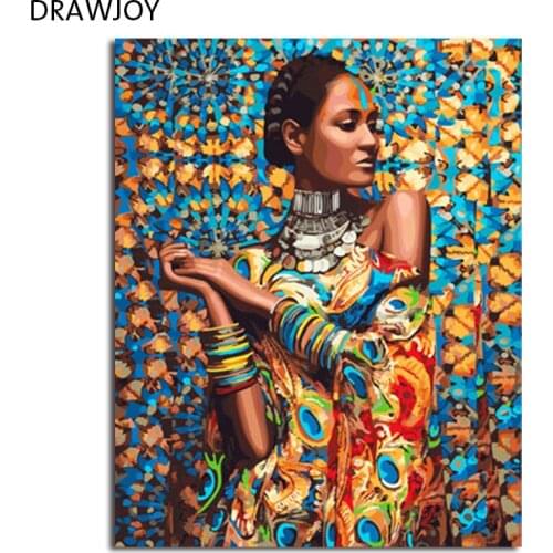 DRAWJOY Framed Picture DIY Painting By Numbers Home Decor For Living Room DIY Canvas Oil Painting Wall Art 40*50cm