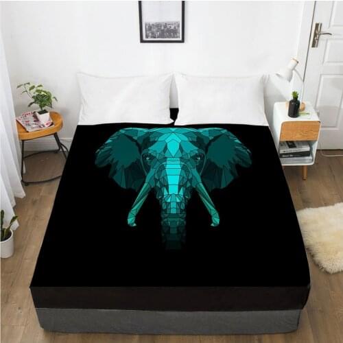 Customize Fitted Sheets Mattress Cover With Elastic Band 3D Bedsheet Linens 180x200 150x200 Bed Sheet Bedding Bohemia Elephant