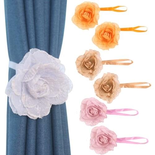 2019 New 2pcs Flower Curtains Tieback Curtain Accessories Magnet Curtains Buckle Magnetic Curtain Holder Strap Home Decoration