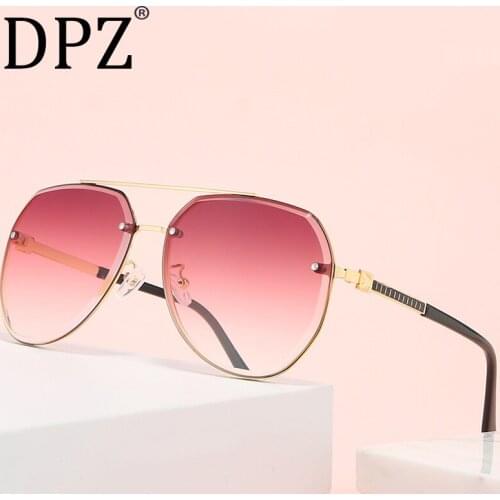 2020 new cut edge frameless gradient ocean woman luxury sunglasses mens retro round toad mirror trend street pilot sunglasses