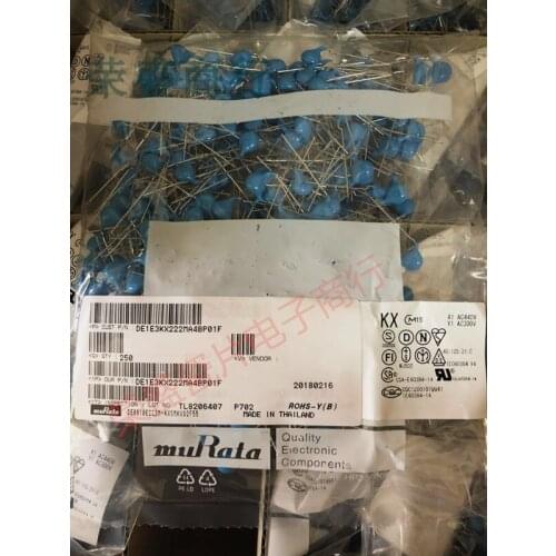 Original new 100% porcelain Y capacitor 250V 222M 2n2F 2200P DE1E3KX222MA4BP01F (Inductor)
