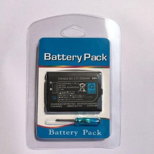 3.7V 2000mAh Rechargeable Battery Power Pack Replacement with tool For Nintendo New 3DS Game Console