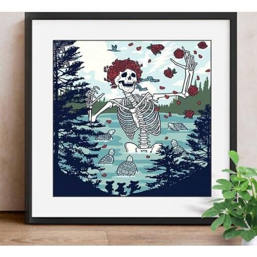 Full Square Diamond Painting Skull Diamond Embroidery Roses Decor Home Picture Of Rhinestone DIY Diamond Mosaic Cartoon