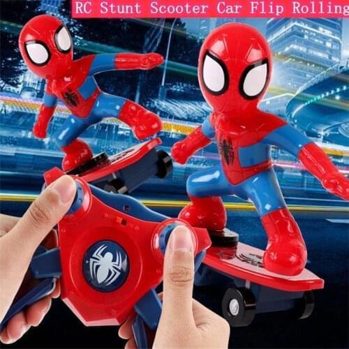 Remote Control stunt scooter Toy High Simulation Sound Effect 360 degree rotation Flips Slide Mulit-function RC Car Toy Kid gift