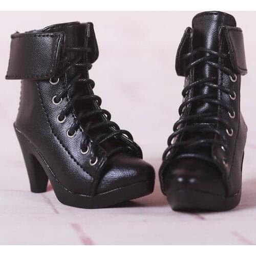 New Black/brown lace-up High heels 1/3 1/4 BJD SD DD MSD Doll Shoes