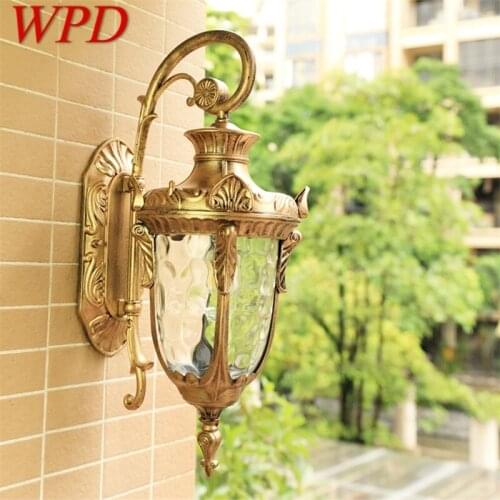 WPD Outdoor Wall Lamp Classical Retro Bronze Lighting LED Sconces Waterproof Decorative for Home Aisle