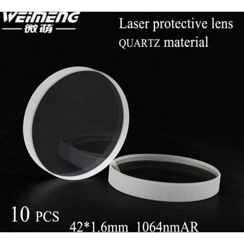 Weimeng 10pieces/lot 42*1.6mm JGS1 quartz material laser protective lens & laser window mirror for laser cutter machine