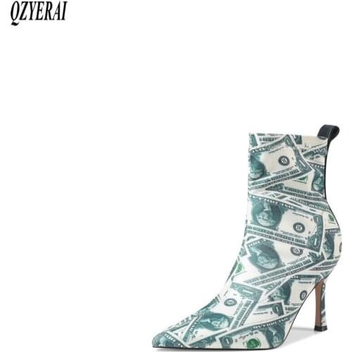 New design ankle Women boots Wall Street Journal Chelsea fashion Female boots warm High heels Women shoes Size 34-43