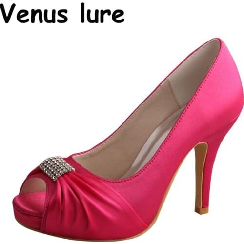 23 Colors Peep Toe Heels Women Platform High Heel Bridesmaid Shoes Wedding