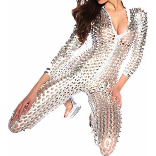 New Fashion Jumpsuits for Women 2018 Sexy Mesh Bodycon Black Bandage Jumpsuit Rayon Spandex Clubwear HL