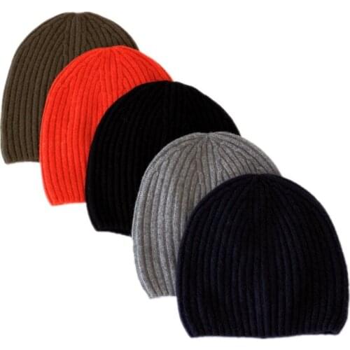 Winter Beanie Knit Hats For Men - Merino Wool Ribbed Cap - Warm & Soft Stylish Toboggan Skull Caps For Cold Weather Fashion Out