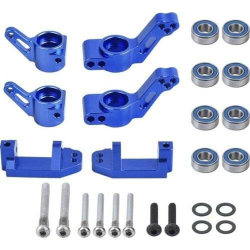 1set Aluminum Caster Blocks Steering Blocks&Rear Stub Axle Carriers With Bearings for 1/10 Traxxas Slash 2WD RC
