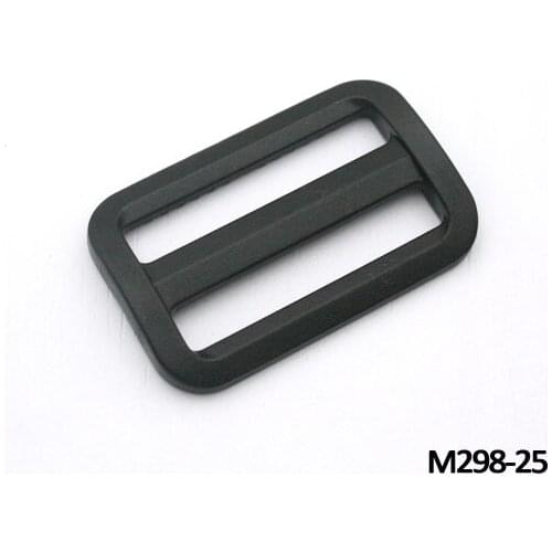 100pcs 1 inch black plastic adjustable buckles Tri Glide slider buckles multipe size backpack straps webbing M298-25