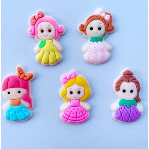 15Pcs New Cute Cartoon Soft Plastic Net Red Princess Flat Back Scrapbook Bun Center Decoration DIY Accessories B05
