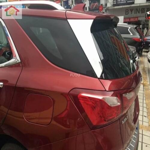 For Chevrolet Equinox Third GE 2017 2018 2019 ABS chrome trims Rear window sequins glass Spoiler side triangle Molding part 2pcs