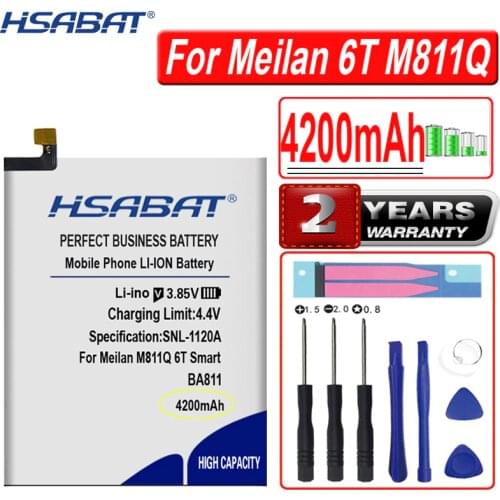 HSABAT 4200mAh BA811 High Capacity Battery for Meizu Meilan 6T M811Q M6T Smart Phone